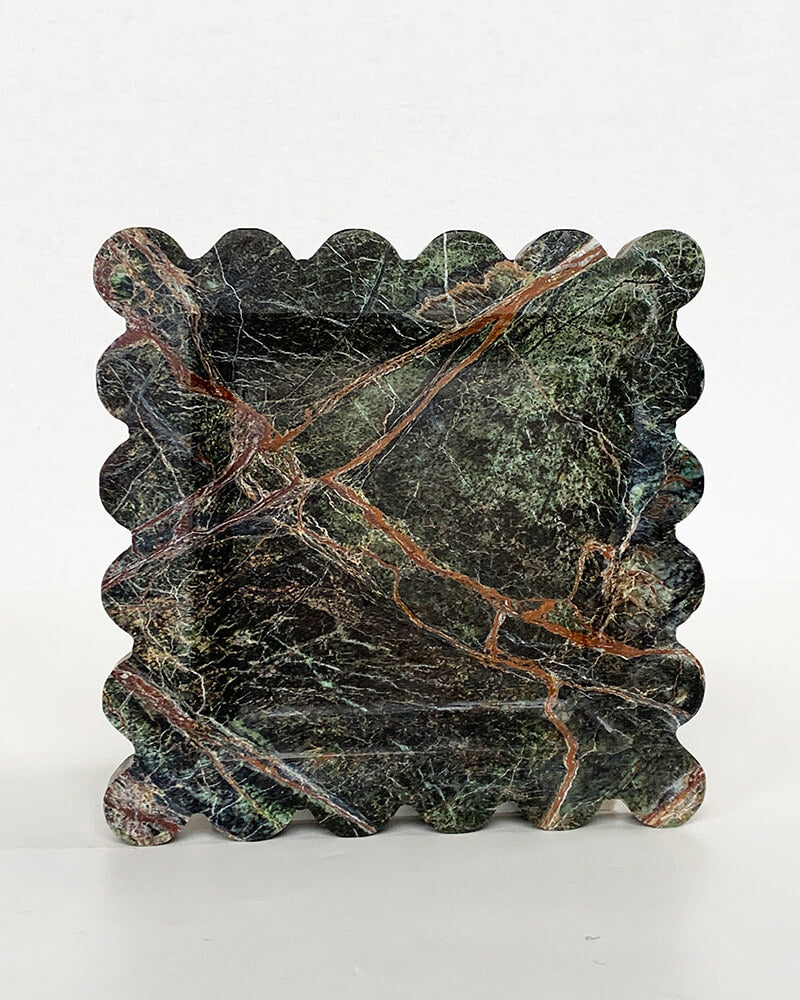 Rainforest Green Marble Wave Tray