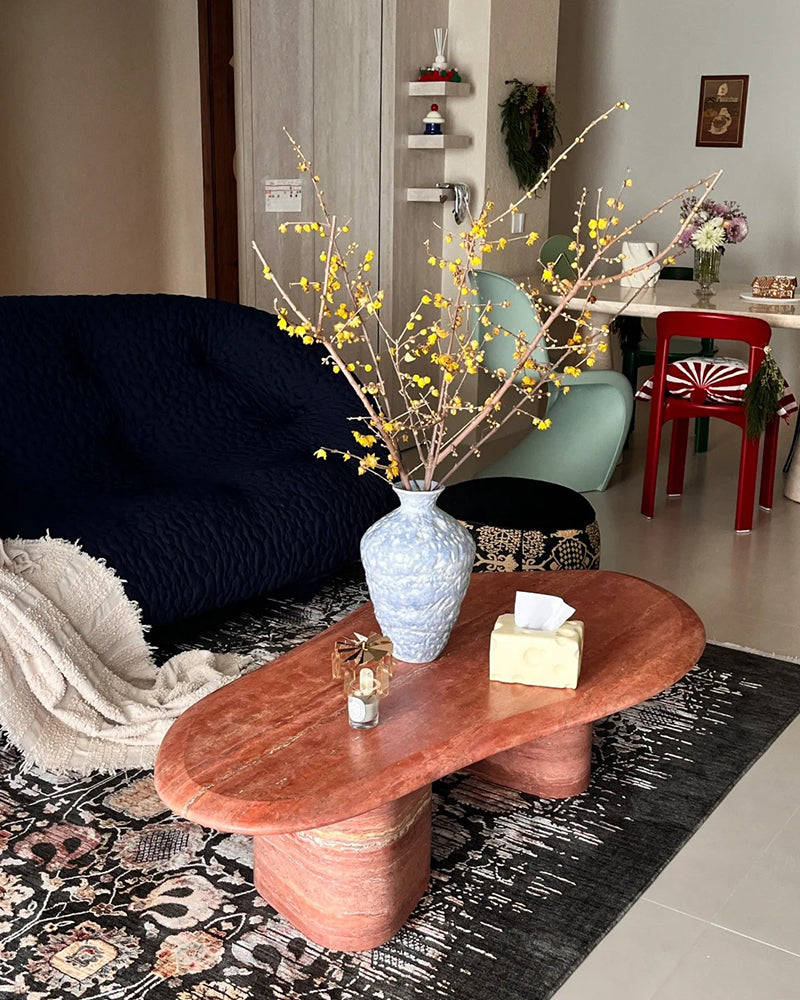 Red Travertine Coffee Table
