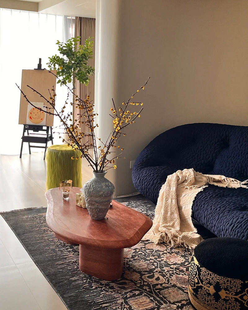 Red Travertine Coffee Table