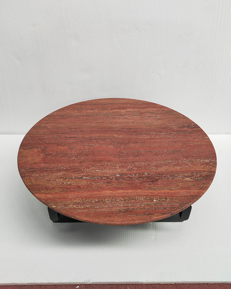 Red Travertine Round Creative Coffee Table