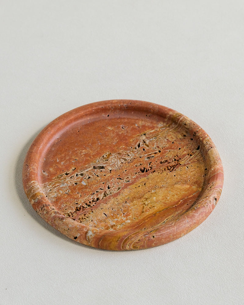 Red Travertine Marble Tray