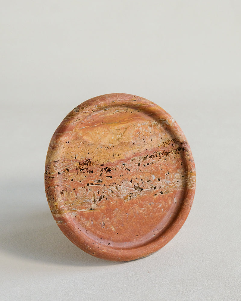 Red Travertine Marble Tray