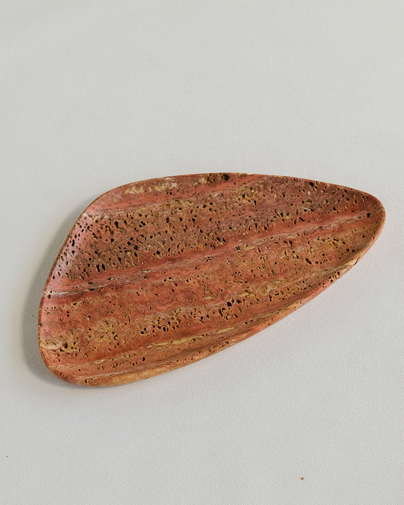 Red Travertine Marble Tray
