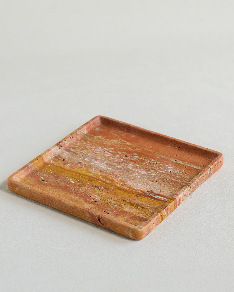 Red Travertine Marble Tray