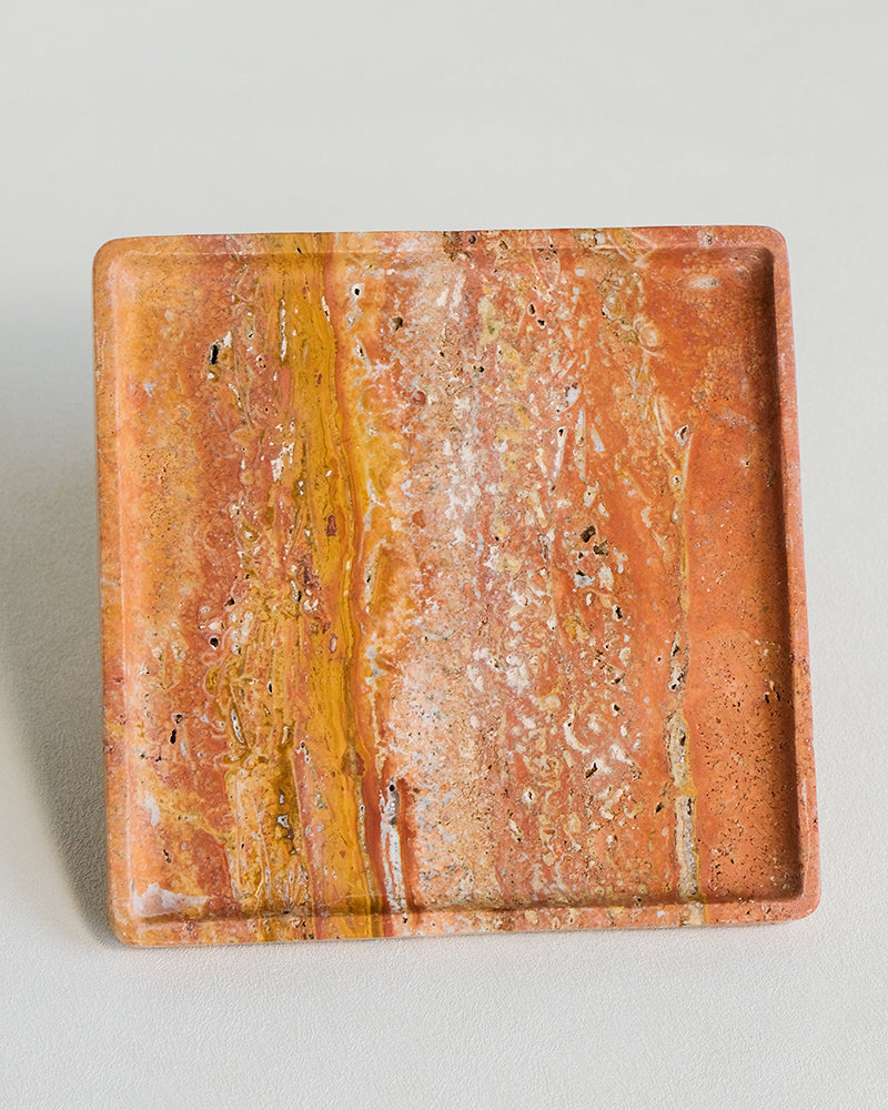 Red Travertine Marble Tray