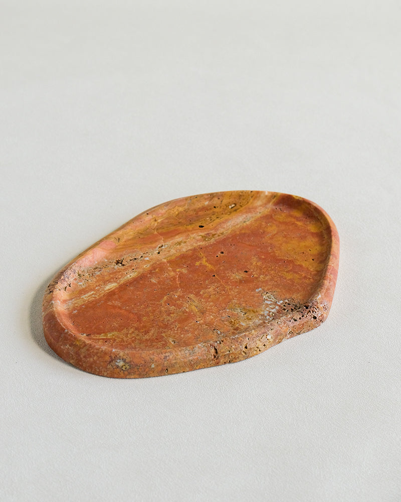 Red Travertine Marble Tray