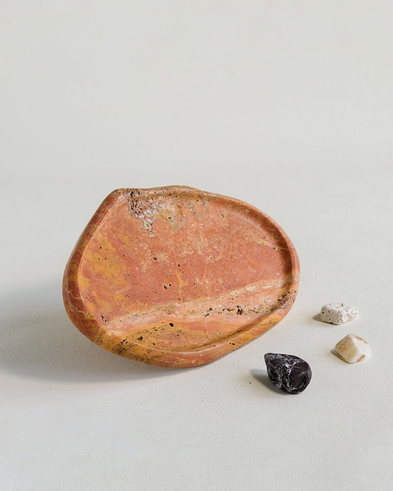 Red Travertine Marble Tray