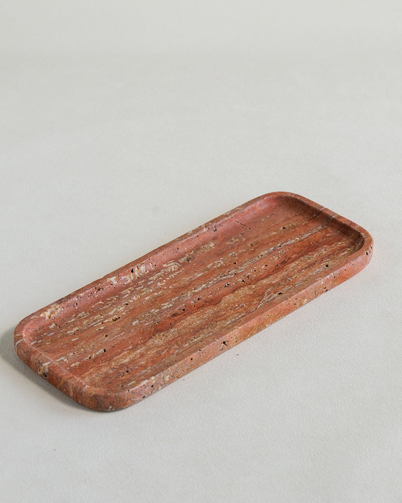Red Travertine Marble Tray