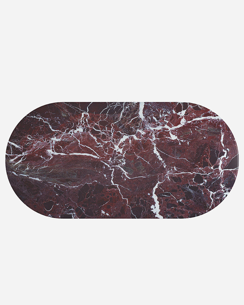 Rosso Levantine Marble Dining Table with Petal Base