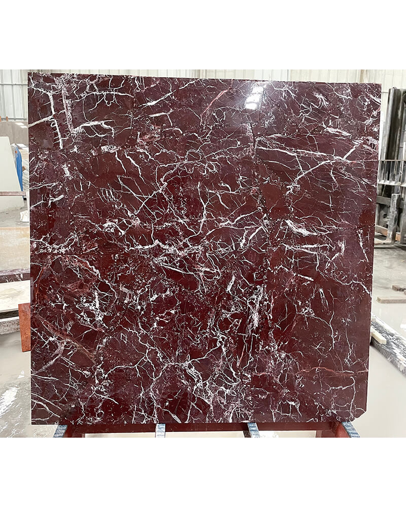 Rosso Levanto Marble Rectangle Plinth Coffee Table