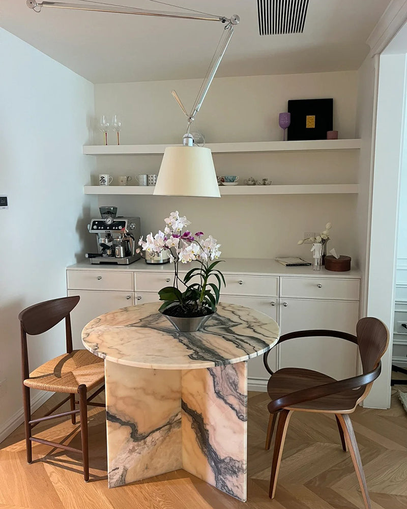 Rosso Portugal Marble Zephyr Dining Table