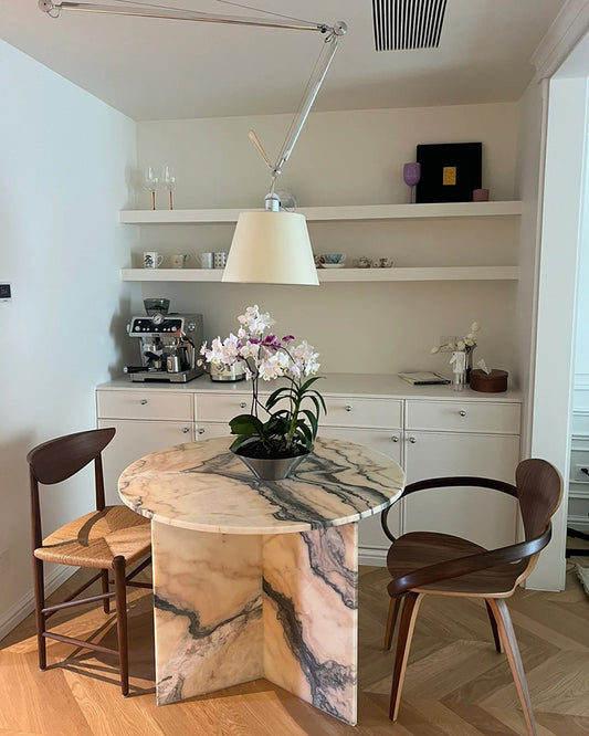 Rosso Portugal Marble Zephyr Dining Table