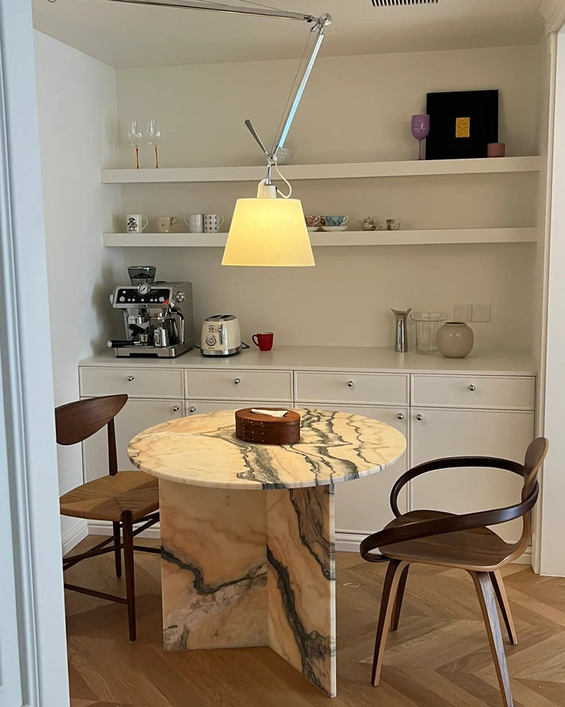 Rosso Portugal Marble Zephyr Dining Table
