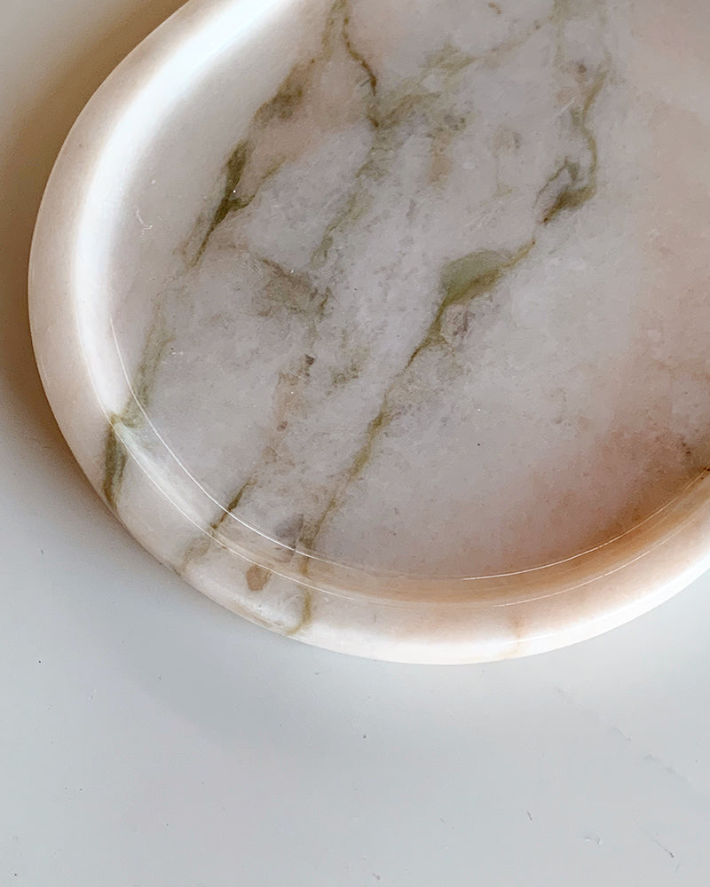 Rosso Portugal Marble Square Round Tray