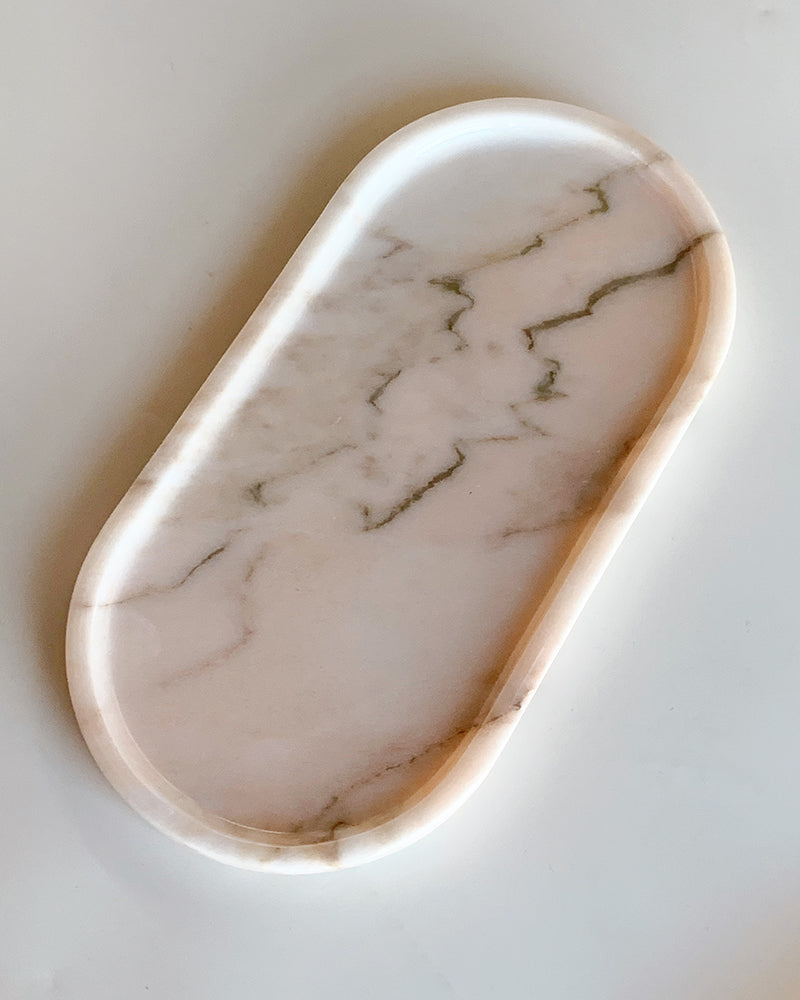 Rosso Portugal Marble Square Round Tray