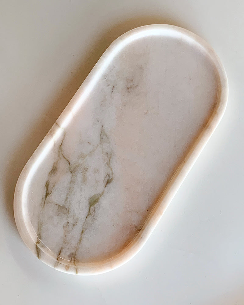 Rosso Portugal Marble Square Round Tray