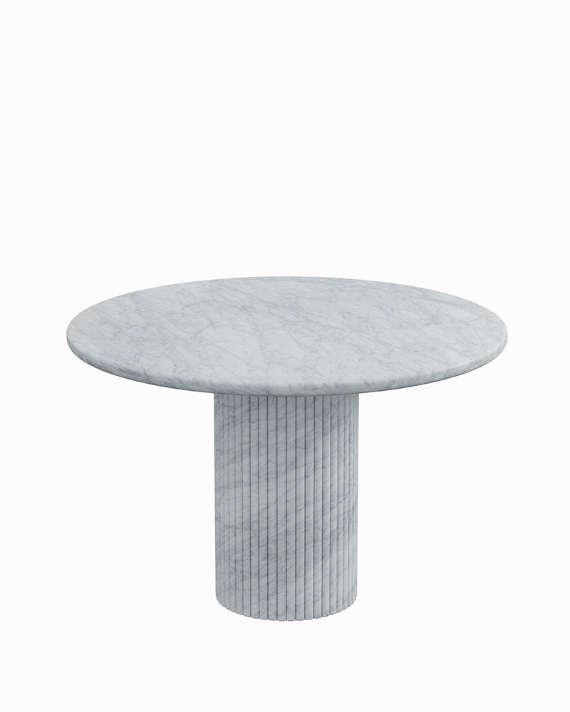 Round Carrara Dining Table with Petal Base