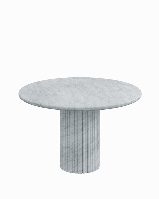 Round Carrara Dining Table with Petal Base