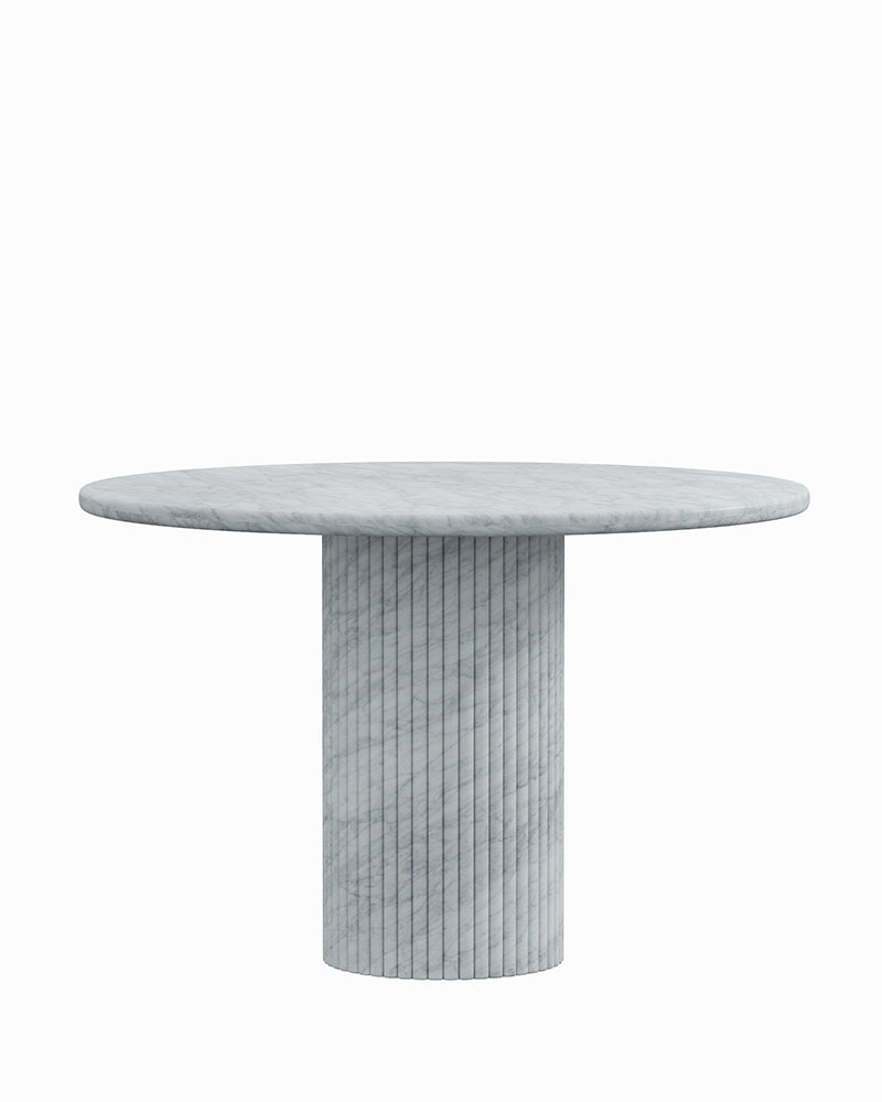 Round Carrara Dining Table with Petal Base