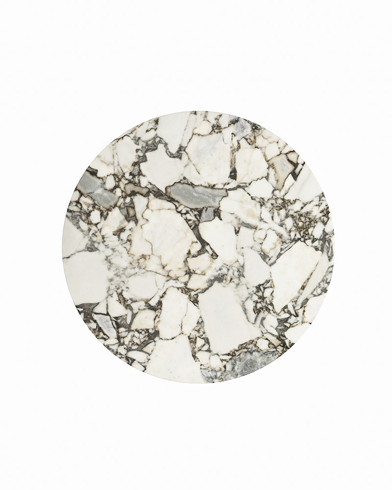 Round Ocean Storm Marble Dining Table with Hexagon Base