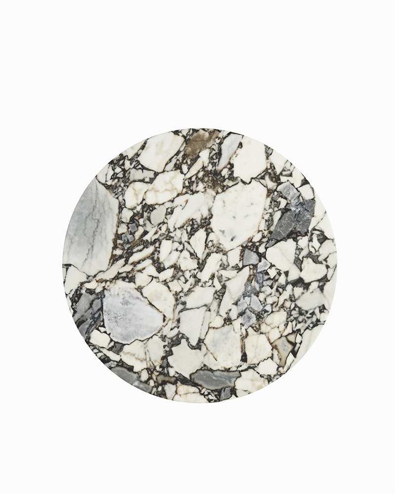 Round Ocean Storm Marble Dining Table with Petal Base