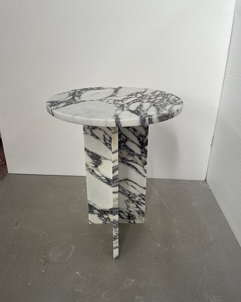 calacatta viola marble side table - natural marble