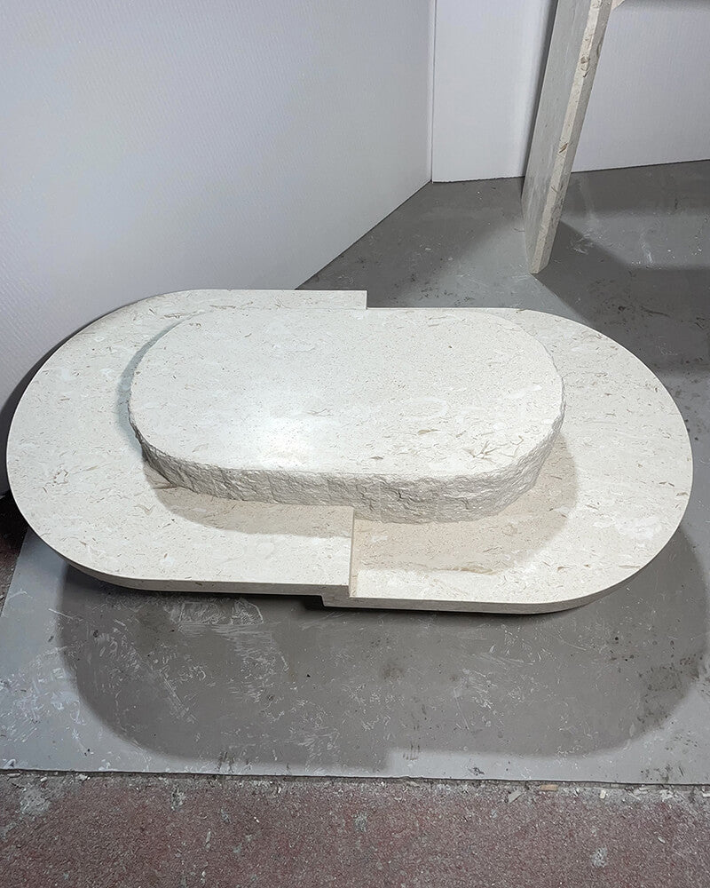 Limestone coffee table