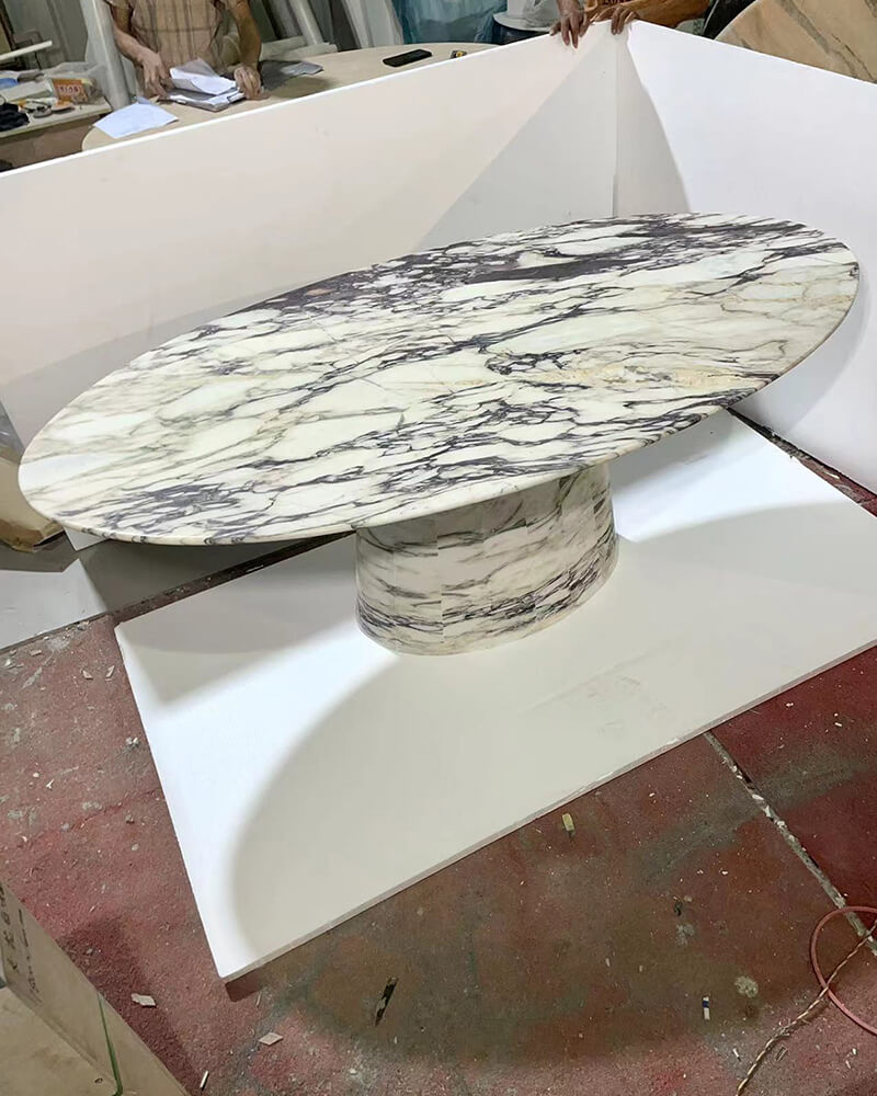 Calacatta viola marble dining table
