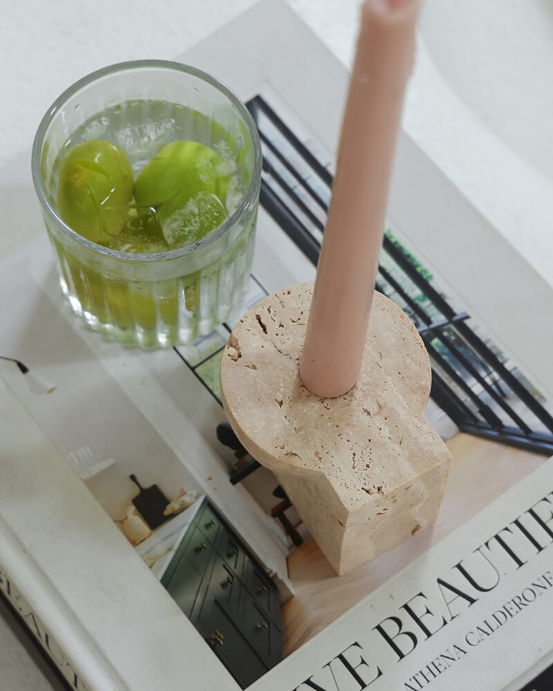 Travertine Candle Holder