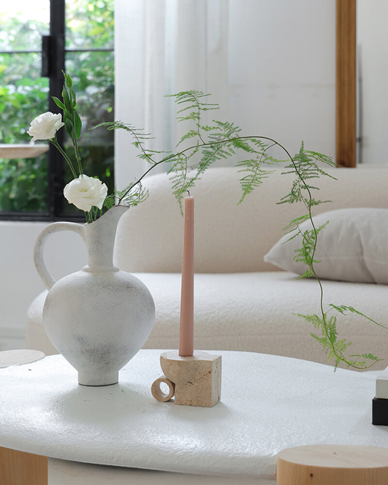 Travertine Candle Holder