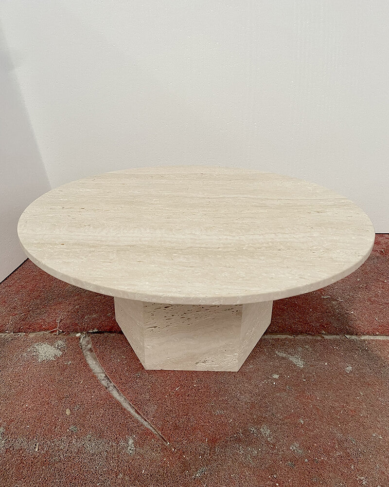 White Travertine Matte Coffee Table
