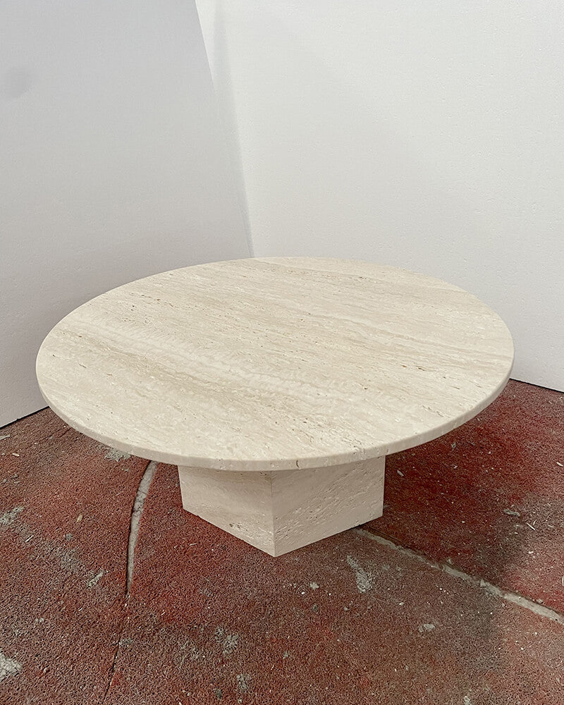 White Travertine Matte Coffee Table