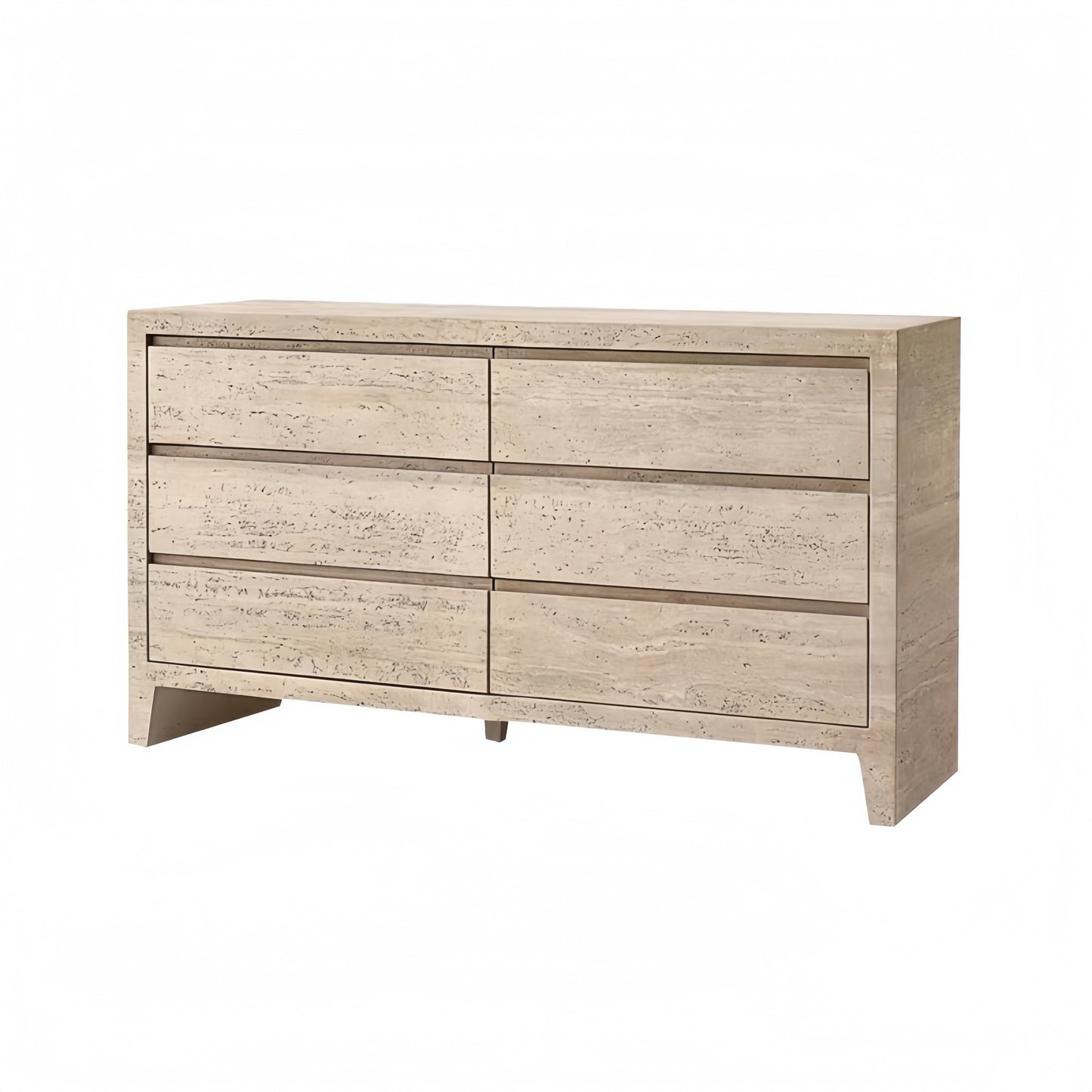 Travertine Entryway Cabinet |Travertine Sideboard | 6-Drawer Dresser |Storage Cabinet