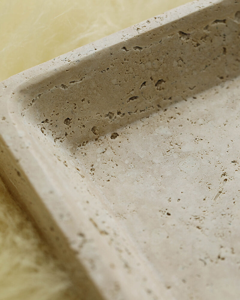 Travertine Square Storage Tray