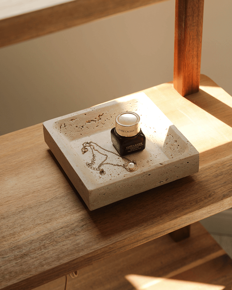 Travertine Square Storage Tray