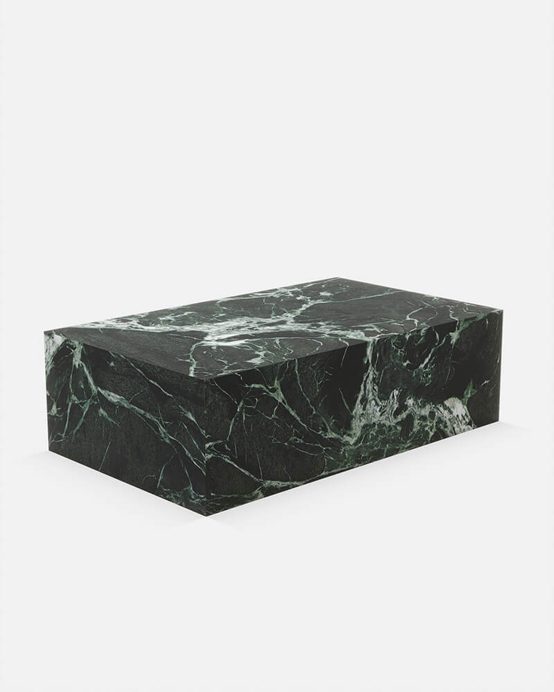 Verde Apli Marble Rectangle Plinth Coffee Table
