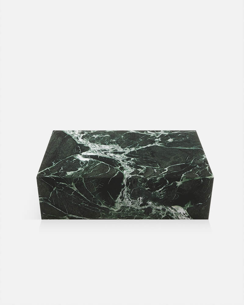 Verde Apli Marble Rectangle Plinth Coffee Table