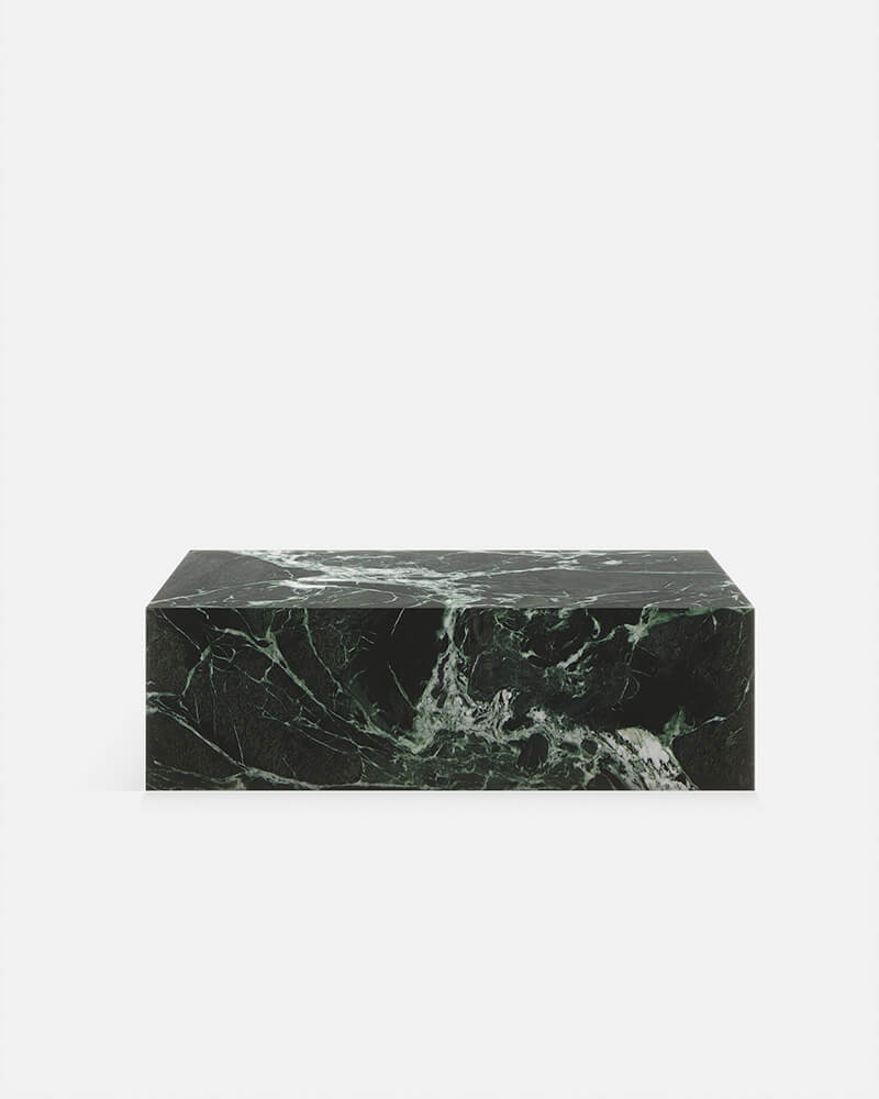 Verde Apli Marble Rectangle Plinth Coffee Table