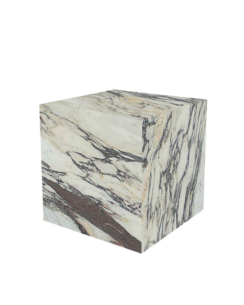 Natural Marble Plinth Square Side Table