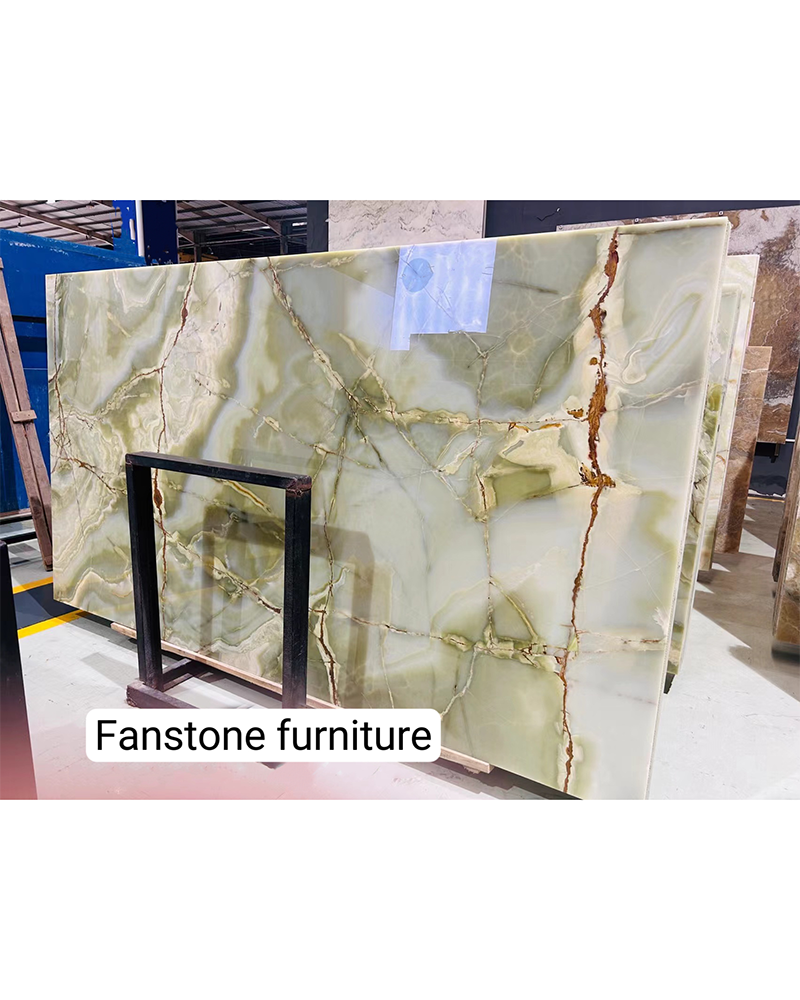 Natural Marble Green Onyx Plinth Coffee Table