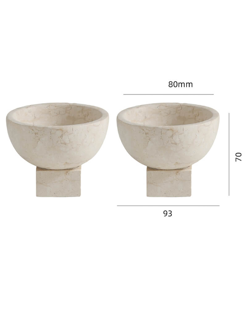 Marble Bowl | Limestone Storage 2 Pcs Set