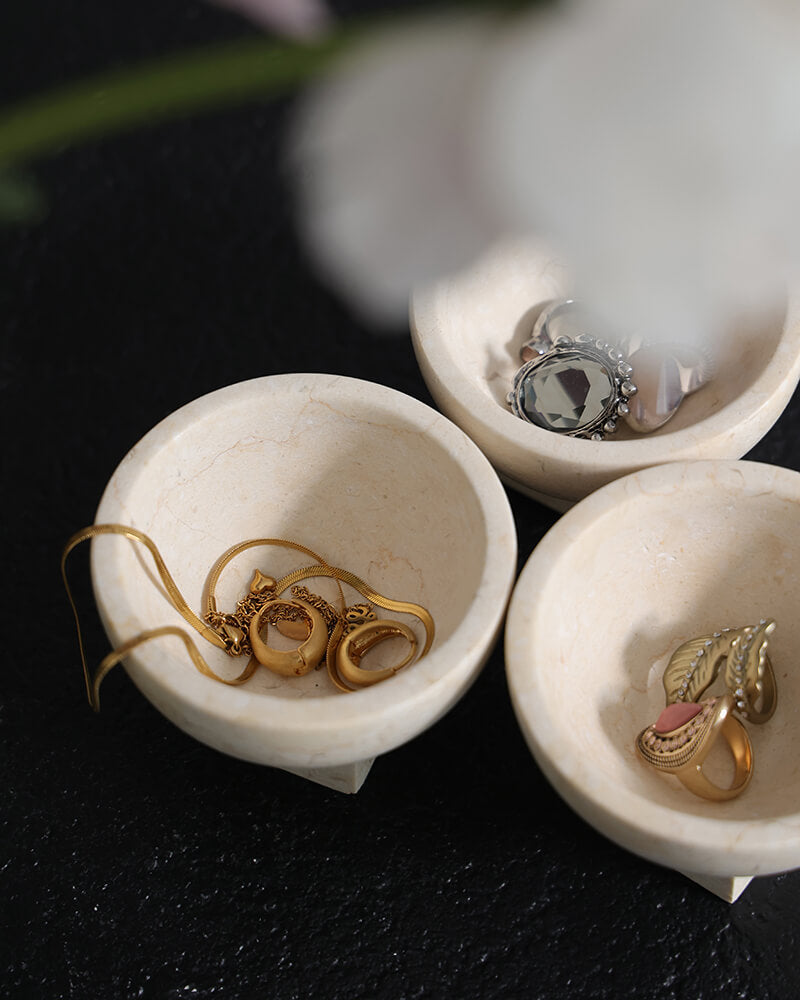 Marble Bowl | Limestone Storage 2 Pcs Set