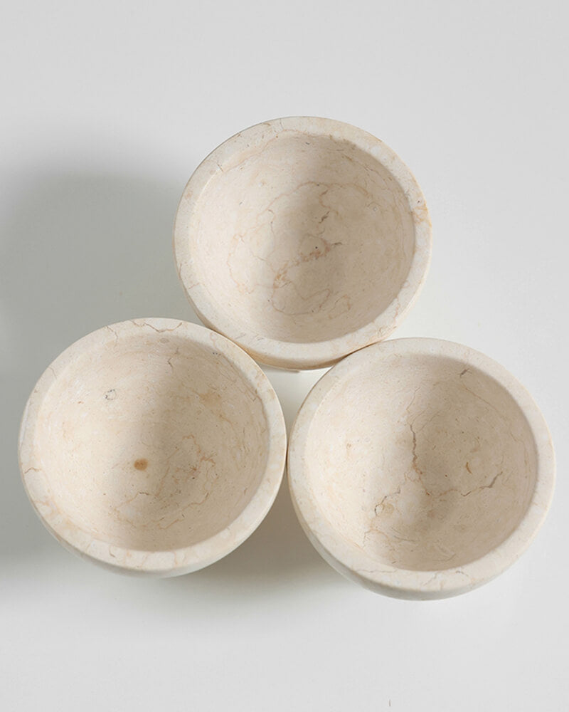 Marble Bowl | Limestone Storage 2 Pcs Set