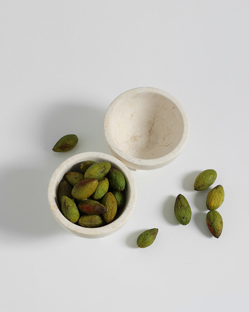 Marble Bowl | Limestone Storage 2 Pcs Set