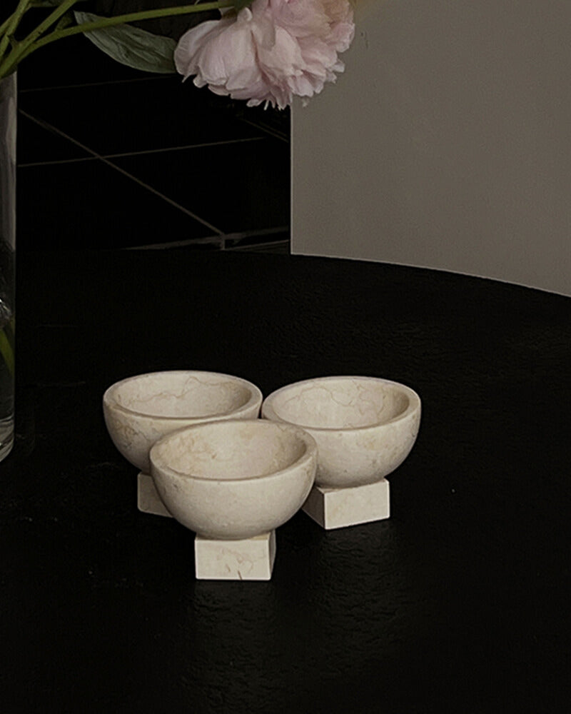 Marble Bowl | Limestone Storage 2 Pcs Set