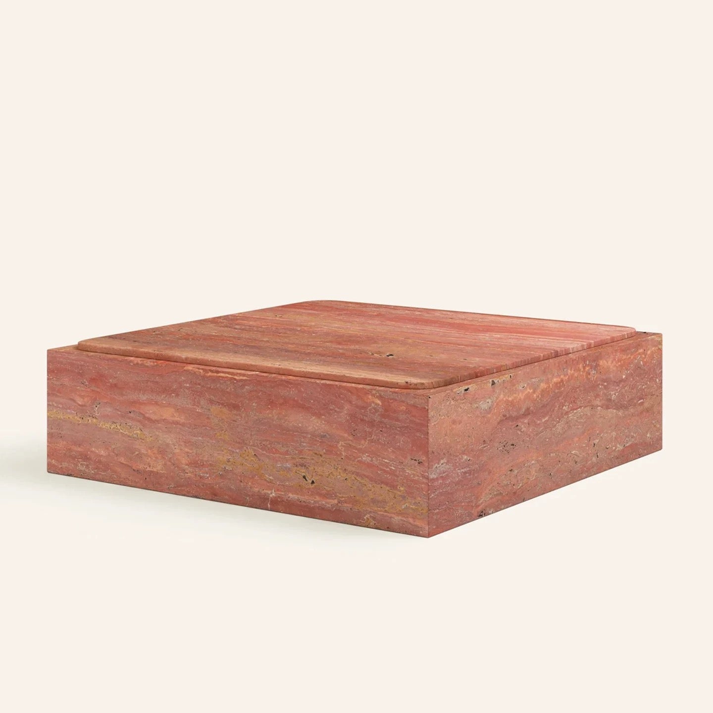 CUBO Square Plinth Coffee Table | Modern Minimalist Marble Coffee Table for Living Room