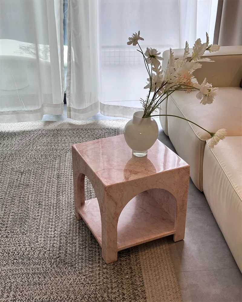 Two Pink Side Tables Recommended: Blush or Bold?