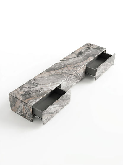 Arabescato Orobico Marble TV Console with Integrated Drawer & Four-Compartment Hidden Storage 250cm