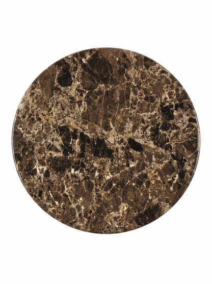 Emperador Marble Round Coffee Table with Sculptural Petal Base | Luxury Natural Stone Center Table