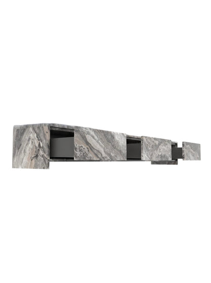 Arabescato Orobico Marble TV Console with Integrated Drawer & Four-Compartment Hidden Storage 250cm
